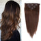 18 inches Clip in Hair Extensions Remy Human Hair - 7pcs 120g Silky Straight Thick 100% Real Medium Brown Human Hairpieces Clip on for Women Beauty (18inch - 120g, 4#) Winsky