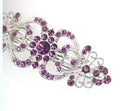 Faship Gorgeous Purple Crystal Hearts And Floral Hair Barrette Faship