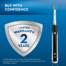 Oral-B Black Pro 1000 Power Rechargeable Electric Toothbrush Powered by Braun with Crest Charcoal 3D White Toothpaste, Whitening Therapy Deep Clean Oral-B