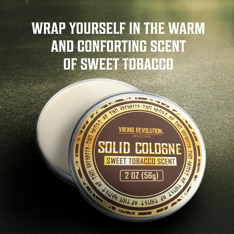 Viking Revolution Sweet Tobacco Mens Solid Cologne Men 2 Oz - Men Solid Perfume Cologne for Men - Balm Cologne for Mens Cologne Balm Travel Cologne Wax (1 pack, Sweet Tobacco) Infinity Warehouse