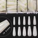 Coffin Nails Long Fake Nails - Natural Acrylic Nails Coffin Shaped Ballerina Nails Tips Ejiubas 500PCS Full Cover False Nail 4PCS Nail Glues 1PC Nail File With Case for Nail Salons and DIY Nail Art Ejiubas