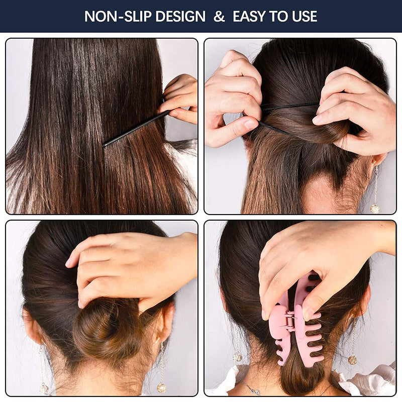 6 Pcs Big Hair Claw Clips 4.3 Inch Large Banana Clips Nonslip Hair Claw Clamps Fashion Hair Styling Accessories for Women Girls (Type A) CHENLEI