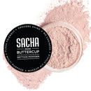 Sacha BUTTERCUP No Color Mini Setting Powder. No Ashy Flashback. Blurs Fine Lines and Pores. Loose, Translucent Face Powder to Set Makeup Foundation or Concealer. For All Skin Tones, 0.35 oz. Infinity Warehouse