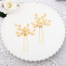 Yean Bride Wedding Hair Pins Decorative Bridal Hair Bobby Pins Accessories Hair Clips Gold Crystal headpieces for Women and Girl(Set of 2) Yean