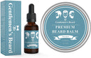 Bay Rum Beard Oil & Beard Balm Kit - Leave-in Conditioner & Softener - All Natural - Styles, Strengthens, Thickens & Softens Promoting Healthier Beard & Mustache Growth - Moisturizes Skin The Gentlemen's Beard