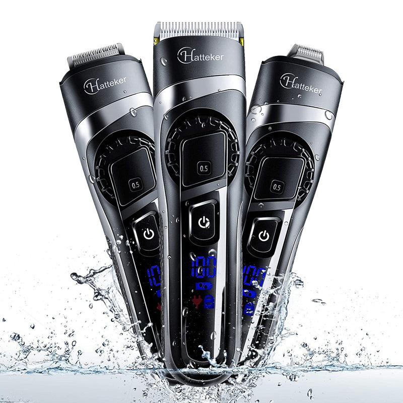 Hatteker Mens Beard Trimmer Hair Clipper Hair Trimmer Cordless Grooming Kit Mustache Trimmer Precision Trimmer for Men Hair Cutting Kit Waterproof 3 in 1 Hatteker