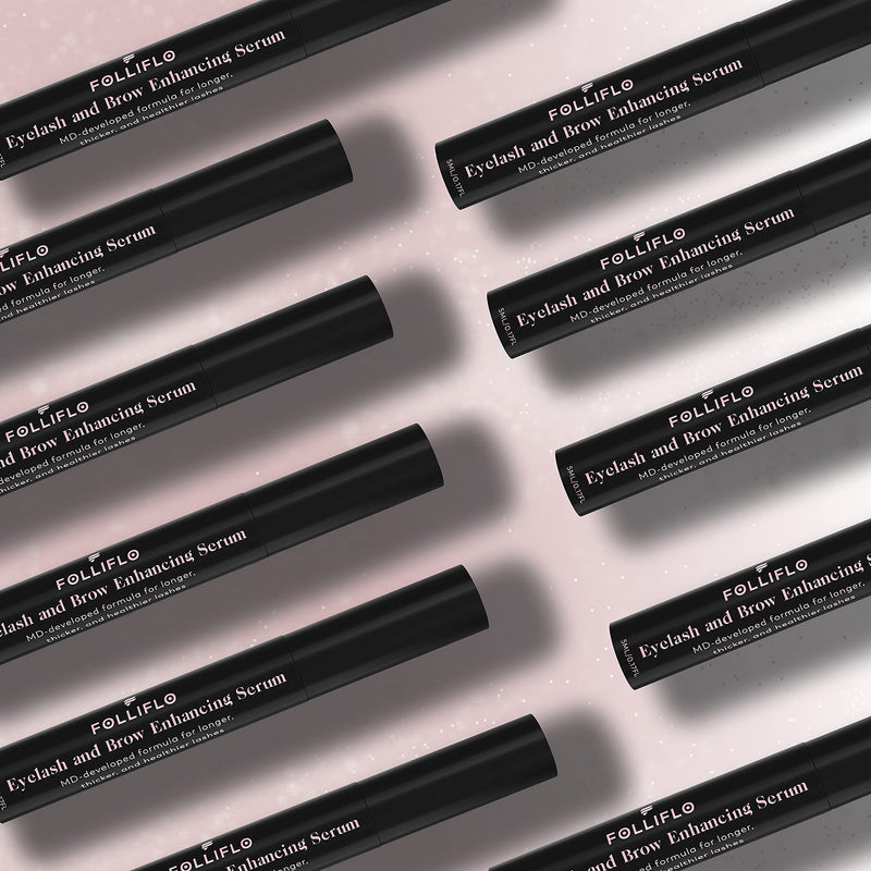 Folliflo by CELL ACCEL Eyelash & Brow Enhancing Serum with Castor Oil & Panax Ginseng - Hair Growth Formula for Longer, Thicker & Healthier Lashes - Developed by a Harvard-Trained Dermatologist Folliflo