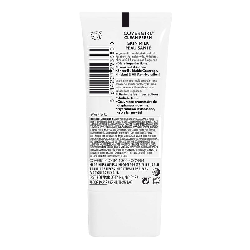COVERGIRL, Clean Fresh Skin Milk Foundation, Light/Medium, 1 Count COVERGIRL Store