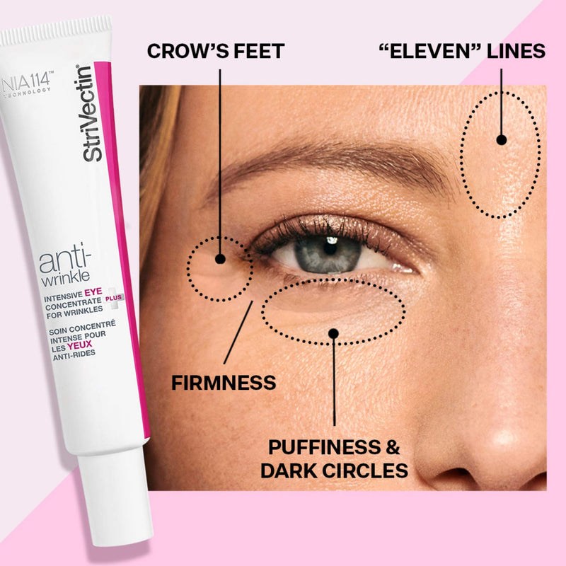 StriVectin Anti-Wrinkle Intensive Eye Cream Concentrate for Wrinkles PLUS, Targets Crow's Feet, Firmness, Puffiness & Dark Circles,White, 0.25 Fl oz StriVectin