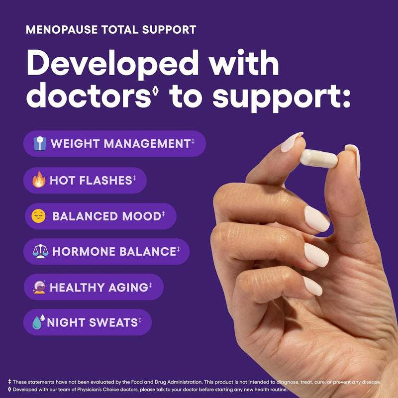 Physician's CHOICE Menopause Probiotic Supplement for Women with Black Cohosh - Support for Hot Flashes, Night Sweats, Hormone Balance, Weight Management & Gut Health - Perimenopause & Menopause Infinity Warehouse