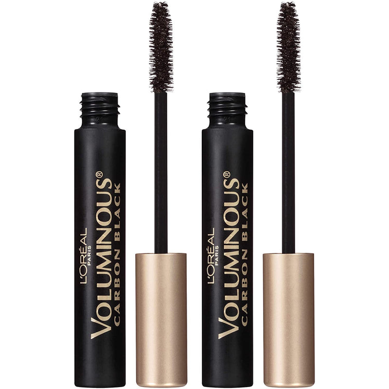 L'Oreal Paris Voluminous Original Washable Bold Eye Volume Building Mascara, Builds eye lashes up to 5X natural thickness, Smudge Free, Clump Free, Carbon Black, 2 count L'Oreal Paris Store