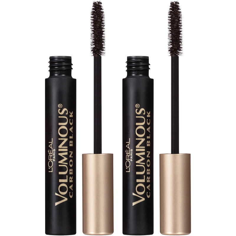 L'Oreal Paris Voluminous Original Washable Bold Eye Volume Building Mascara, Builds eye lashes up to 5X natural thickness, Smudge Free, Clump Free, Carbon Black, 2 count L'Oreal Paris