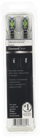 Philips Sonicare Genuine DiamondClean Replacement Brush Heads, Black, 2 Pack, HX6062/94 Philips Sonicare