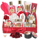 Bath and Body Gift Basket Set for Women - Coconut Vanilla Spa Gift Basket for Women 17-Piece Luxury Bath Gift Set with Shower Gel Self Care Pampering Gifts for Mothers Day, Christmas, Birthday Gifts Infinity Warehouse
