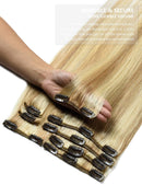 ROSEBUD Clip in Hair Extensions REMY Human Hair 8Pcs 18 Clips 65g/Set 14 Inch Rose bud