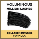 L’Oreal Paris Makeup Voluminous Million Lashes Mascara, Volumizing, Defining, Smudge-Proof, Clump-Free Lengthening, Collagen Infused Eye Makeup, Amplifying Mascara Brush, Blackest Black, 2 Count L'Oreal Paris