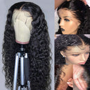 Water Wave Lace Front Wigs Human Hair pre plucked 16 inch Human Hair Transparen Lace Front Wigs for Women Water Wave Lace Front Wig 150% Density Beauty Lumina