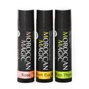 Moroccan Magic Organic Lip Balm Variety Pack Gift Set | Natural Argan and Essential Oils | Quality Smooth Application | Non-Toxic Cruelty Free | Rose, Peppermint Eucalyptus, Lemon Thyme | 3 Pack Moroccan Magic