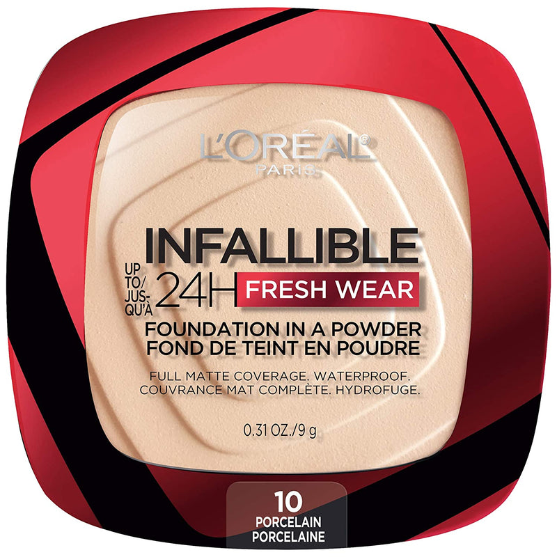 L'Oreal Paris Infallible Fresh Wear Foundation in a Powder, 010 Porcelain, 0.31 Fl Oz L'Oreal Paris Store
