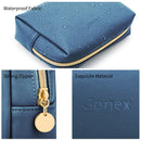 Gonex Small Makeup Bag for Purse PU Vegan Leather Travel Cosmetic Pouch Toiletry Bag for Women Girls Gifts Portable Water-Resistant Daily Storage Organzier Royal Blue Gonex Store