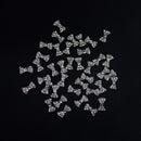 AUEAR, Charming 3D Nail Art Charms Bow Tie Rhinestones Crystal Pendant Decals DIY Decoration for Women Girls Nail Art Beauty Design Jewelry Craft (Silver, 40 Pack) AUEAR