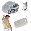 INSTYLYA Silicone Back Scrubber for Shower - (Grey) - Soft Silicone Body Scrubber - Gently Cleanse, Massage & Apply Lotion on the Skin (Two Sided) Instylya