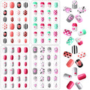 96 Pieces Children False Nails Fake Press on Nails Kit for Girls Stick on Nails (Romantic Love) JANYUN Store