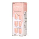 KISS imPRESS Color Press-On Manicure, Gel Nail Kit, PureFit Technology, Short Length, “Peevish Pink”, Polish-Free Solid Color Mani, Includes Prep Pad, Mini File, Cuticle Stick, and 30 Fake Nails KISS