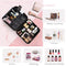 Stagiant Makeup Bag Portable Travel Makeup Train Case PU Leather Cosmetic Storage Organizer with Dividers for Girls Cosmetic Make Up Tools Toiletry Jewelry Digital Accessories (Pink) Stagiant