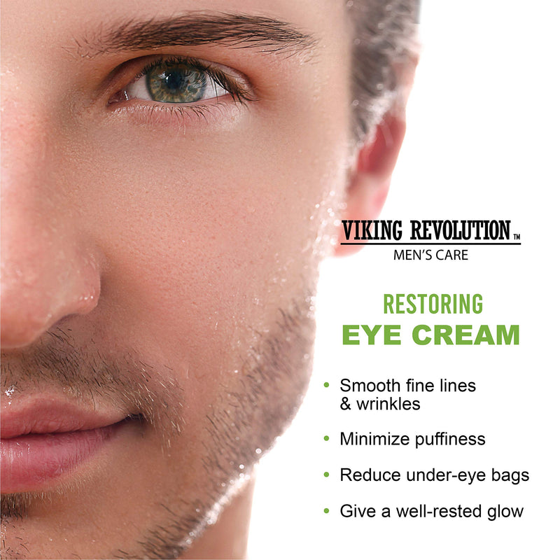 Viking Revolution Natural Eye Cream for Men - Mens Eye Cream for Anti Aging, Dark Circle Under Eye Treatment- Men's Eye Moisturizer Wrinkle Cream - Helps Reduce Puffiness, Under Eye Bags and Crowsfeet Viking Revolution
