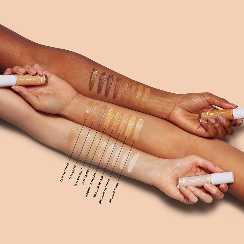 e.l.f, Hydrating Camo Concealer, Lightweight, Full Coverage, Long Lasting, Conceals, Corrects, Covers, Hydrates, Highlights, Tan Walnut, Satin Finish, 25 Shades, All-Day Wear, 0.20 Fl Oz e.l.f. Store