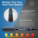 Aberlite EDC - Premium Beard Straightener Brush for Men - Professional Straightening Tool Heated Comb - For Short & Long Beards  - For Home and Travel Aberlite