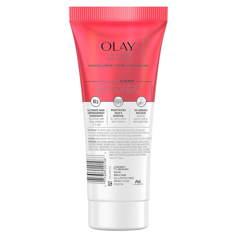 Olay Nourishing & Hydrating Hand and Body Lotion with Hyaluronic Acid, 6 fl oz tube (Pack of 3) - Infinity Warehouse