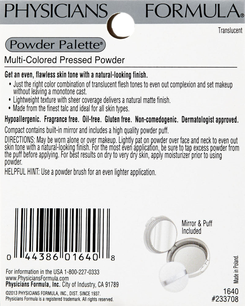 Physicians Formula Powder Palette Multi-Colored Pressed Powder Translucent Physicians Formula