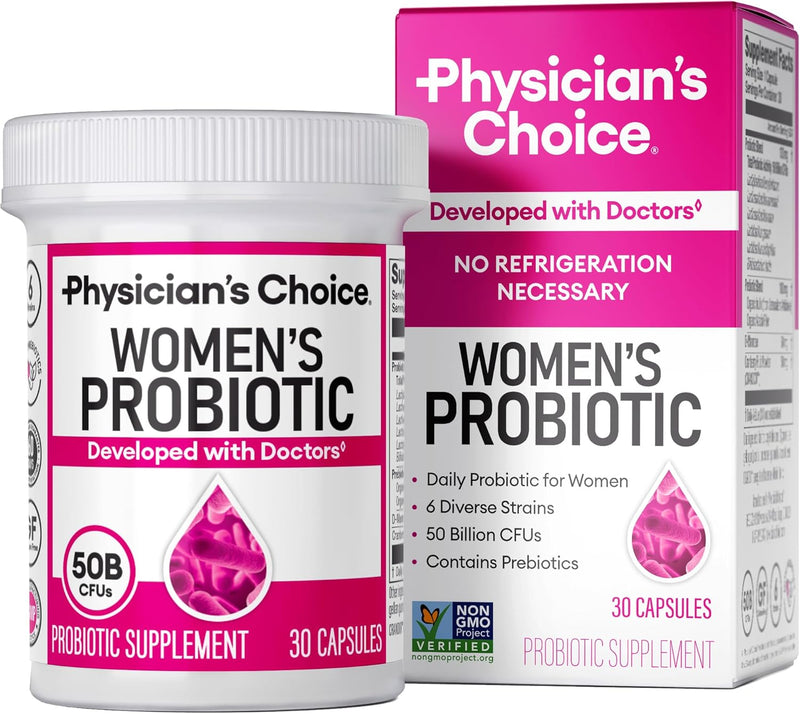 Physician's CHOICE Probiotics for Women - PH Balance, Digestive, UT, & Feminine Health - 50 Billion CFU - 6 Unique Strains for Her - Organic Prebiotics, Cranberry Extract+ - Women Probiotic - 30 CT Infinity Warehouse