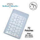 Maximum Strength Hydrocolloid Acne Remover Sticker Dots, 72 Pack | Face Healing Patch Treatment for Absorbing Zits, Pimples, Cystic Spots, Blemish | Fast Acting Tea Tree Therapy Covers All Skin Types Medical Miracles