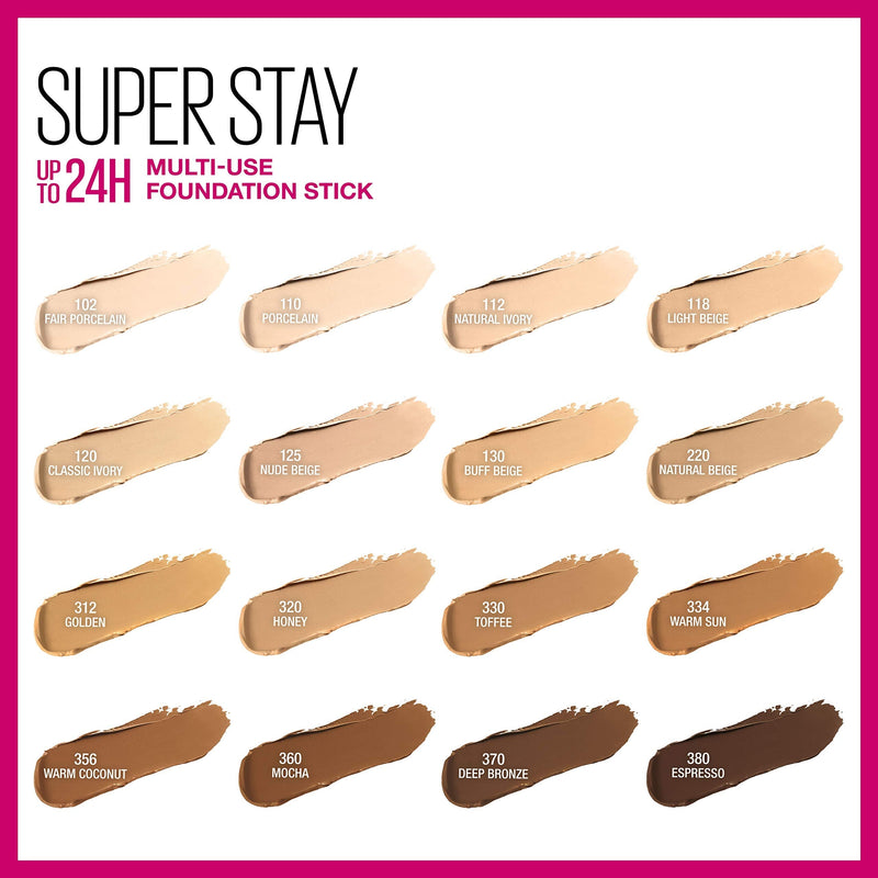 Maybelline New York Super Stay Foundation Stick for Normal To Oily Skin, Warm Coconut, 0.25 Ounce Maybelline New York