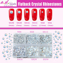 AD Beads 4300 Pieces Flat Back Nail Art Rhinestones Round Beads 6 Sizes (2-6.5mm) with Storage Organizer Box,Rhinestones Picking Pen for Nail Art Phone Decorations Crafts DIY (Opal White) AD Beads