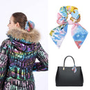 Cutewing Bow Scrunchies Tie Dye Hair Scarf Chiffon Scarf Scrunchie Hair Tie Scarf Ponytail Holders 2 in 1 Hair Bowknot for Women Girls with 6PCS Cutewing
