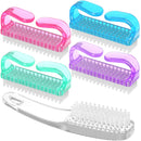 Handle Grip Nail Brush, Larbois Hand Fingernail Brush Cleaner Scrubbing Kit Pedicure for Toes and Nails Men Women (4 Pack) (Color-2) Larbois