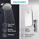 HONEYBULL Shower Mirror Fogless for Shaving - (Large 8x10in) Flat Anti Fog Mirror with Razor Holder for Shower, Mirrors, Shower Accessories, Bathroom Mirror, Bathroom Accessories, Holds Razors For Men HONEYBULL Store