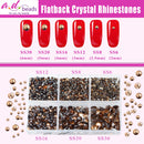 AD Beads 4300 Pieces Flat Back Nail Art Rhinestones Round Beads 6 Sizes (2-6.5mm) with Storage Organizer Box,Rhinestones Picking Pen for Nail Art Phone Decorations Crafts DIY (Smoked Topaz) AD Beads