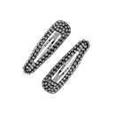 Kitsch Clip Snap Rhinestone , snap clips for hair, hair snap clips, metal snap hair clips, for women, snap hair clip, barrette, 2 Count, Hematite Kitsch