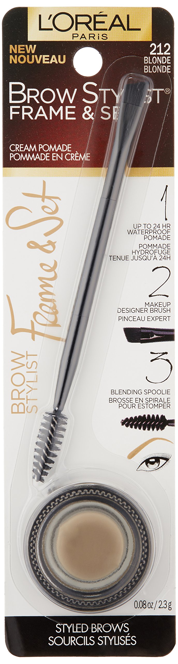 L'Oreal Paris Brow Stylist Frame and Set, Blonde, 0.08 oz. L'Oréal Paris