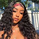 UNice Headband Human Hair Wig Water Wave Glueless None Lace Front Machine Made Brazilian Virgin Hair Wigs for Black Women 150% Density (16 inch) UNICE Store