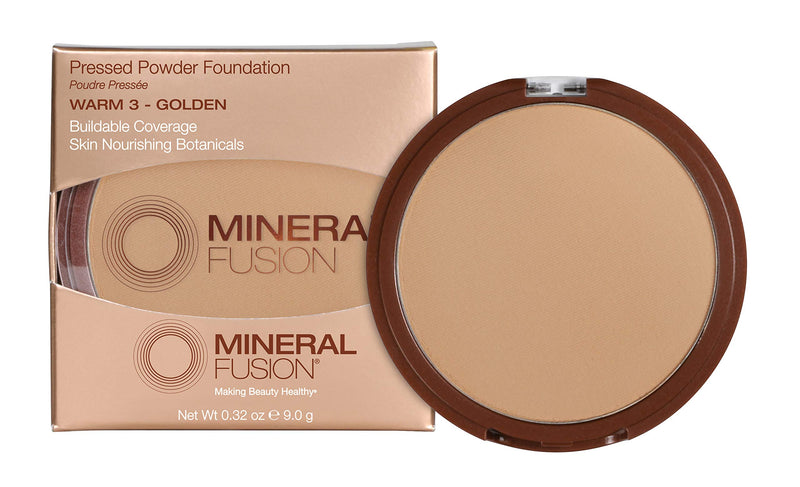 Mineral Fusion Pressed Powder Foundation, Warm 3 - 0.32oz ea Mineral Fusion