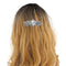 LUX ACCESSORIES Silver Marquise Cut Floral Clear Rhinestones Hair Clip LUX ACCESSORIES