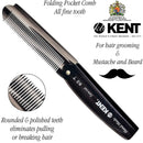 Kent 82T 4" Graphite Folding Pocket Comb for Men, Fine Tooth Hair Comb Straightener for Everyday Grooming Styling Hair, Beard or Mustache, Use Dry or with Balms, Saw Cut Hand Polished, Made in England KENT Store