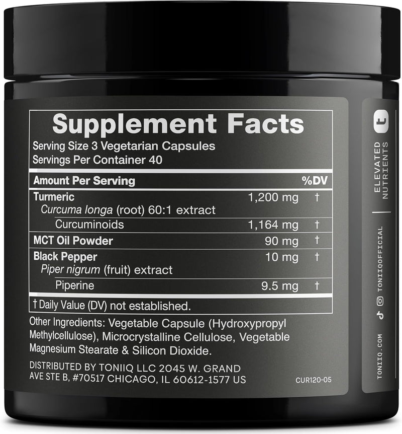 Turmeric Curcumin - Ultra High Potency 60:1 Extract with 97% Curcuminoids - 1200mg Per Serving - Black Pepper & MCT Oil for Enhanced Absorption - Third-Party Lab Tested - 120 Capsules Infinity Warehouse