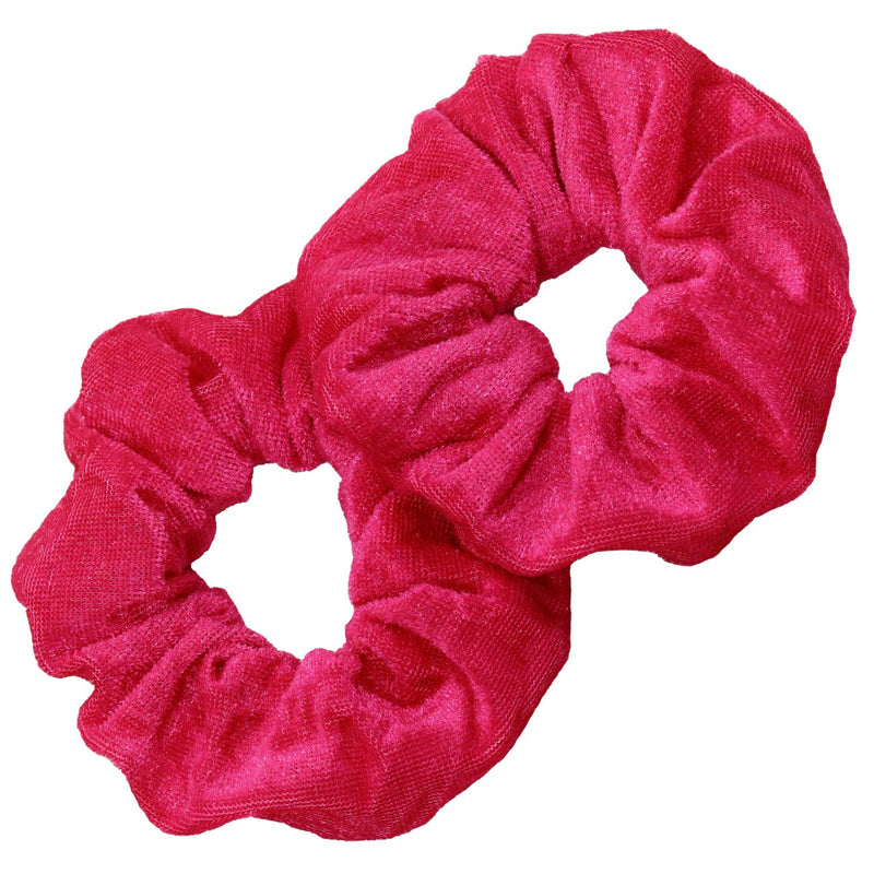 Kenz Laurenz Scrunchies for Hair - 2 Velvet Hair Ties for Women Girls Hair Elastics Ponytail Holder Scrunchy Girl Accessories Elastic Hair Bands Scrunchie Pack (Hot Pink) Kenz Laurenz